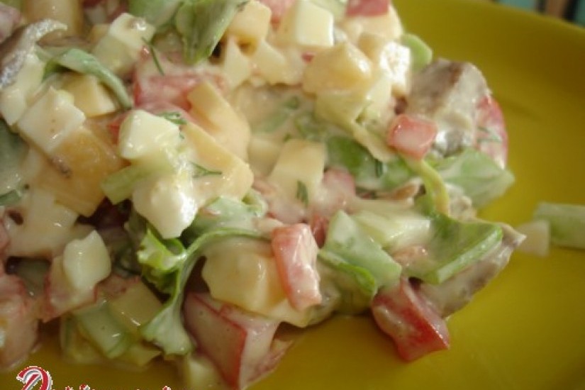 Очень простой мясной салат