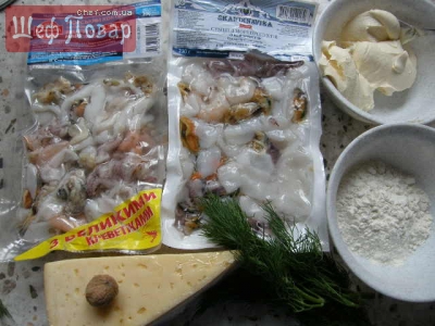 Жульен из морепродуктов